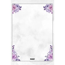 Ficksy A5 Çiçek Bloknot Çizgisiz Defter - 50 Yaprak - Memopad - Notepad - Not Defteri - Not Kağıdı