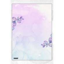 Ficksy A5 Çiçek Bloknot Çizgisiz Defter - 50 Yaprak - Memopad - Notepad - Not Defteri - Not Kağıdı