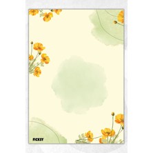 Ficksy A5 Çiçek Bloknot Çizgisiz Defter - 50 Yaprak - Memopad - Notepad - Not Defteri - Not Kağıdı