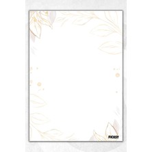 Ficksy A5 Çiçek Bloknot Çizgisiz Defter - 50 Yaprak - Memopad - Notepad - Not Defteri - Not Kağıdı