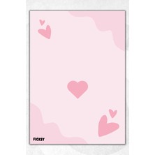 Ficksy A5 Kalp Bloknot Çizgisiz Defter - 50 Yaprak - Memopad - Notepad - Not Defteri - Not Kağıdı