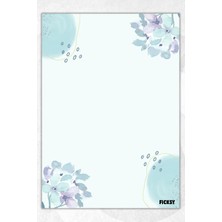 Ficksy A5 Çiçek Bloknot Çizgisiz Defter - 50 Yaprak - Memopad - Notepad - Not Defteri - Not Kağıdı