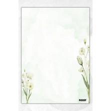 Ficksy A5 Çiçek Bloknot Çizgisiz Defter - 50 Yaprak - Memopad - Notepad - Not Defteri - Not Kağıdı