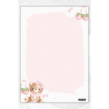 Ficksy A5 Ayıcık Bloknot Çizgisiz Defter - 50 Yaprak - Memopad - Notepad - Not Defteri - Not Kağıdı