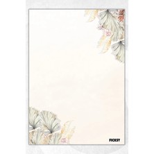 Ficksy A5 Çiçek Bloknot Çizgisiz Defter - 50 Yaprak - Memopad - Notepad - Not Defteri - Not Kağıdı
