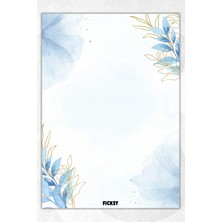 Ficksy A5 Çiçek Bloknot Çizgisiz Defter - 50 Yaprak - Memopad - Notepad - Not Defteri - Not Kağıdı