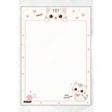 Ficksy A5 Bloknot Kareli Defter - 50 Yaprak - Memopad - Notepad - Not Defteri - Not Kağıdı