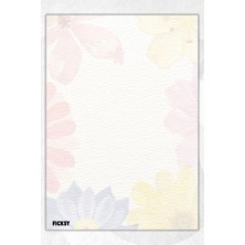 Ficksy A5 Çiçek Bloknot Çizgisiz Defter - 50 Yaprak - Memopad - Notepad - Not Defteri - Not Kağıdı