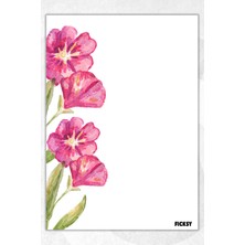 Ficksy A5 Çiçek Bloknot Çizgisiz Defter - 50 Yaprak - Memopad - Notepad - Not Defteri - Not Kağıdı