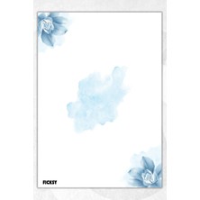 Ficksy A5 Çiçek Bloknot Çizgisiz Defter - 50 Yaprak - Memopad - Notepad - Not Defteri - Not Kağıdı
