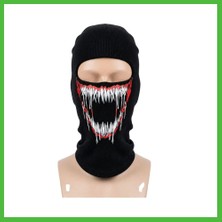 Bezos Unisex Canavar Diş Baskılı Balaklava 1 Adet Tek Beden Viskoz Kask Içi Motosiklet Maskesi · Renk: Siyah · Beden: Standart Arz