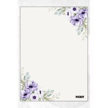 Ficksy A5 Çiçek Bloknot Çizgisiz Defter - 50 Yaprak - Memopad - Notepad - Not Defteri - Not Kağıdı