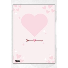 Ficksy A5 Kalp Bloknot Çizgisiz Defter - 50 Yaprak - Memopad - Notepad - Not Defteri - Not Kağıdı