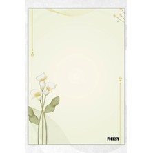 Ficksy A5 Çiçek Bloknot Çizgisiz Defter - 50 Yaprak - Memopad - Notepad - Not Defteri - Not Kağıdı