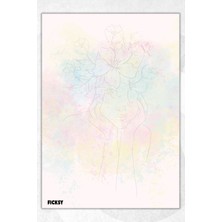 Ficksy A5 Çiçek Bloknot Çizgisiz Defter - 50 Yaprak - Memopad - Notepad - Not Defteri - Not Kağıdı