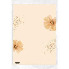 Ficksy A5 Çiçek Bloknot Çizgisiz Defter - 50 Yaprak - Memopad - Notepad - Not Defteri - Not Kağıdı