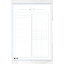 Ficksy A4 Bloknot Çizgili Kareli Defter - 50 Yaprak - Memopad - Notepad - Not Defteri - Not Kağıdı