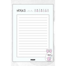 Ficksy A5 Tavşan Bloknot Çizgili Defter - 50 Yaprak - Memopad - Notepad - Not Defteri - Not Kağıdı