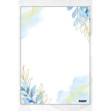 Ficksy A5 Çiçek Bloknot Çizgisiz Defter - 50 Yaprak - Memopad - Notepad - Not Defteri - Not Kağıdı