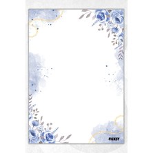 Ficksy A5 Çiçek Bloknot Çizgisiz Defter - 50 Yaprak - Memopad - Notepad - Not Defteri - Not Kağıdı