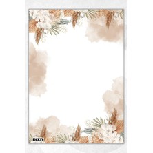 Ficksy A5 Çiçek Bloknot Çizgisiz Defter - 50 Yaprak - Memopad - Notepad - Not Defteri - Not Kağıdı