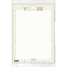 Ficksy A4 Bloknot Kareli Defter - 50 Yaprak - Memopad - Notepad - Not Defteri - Not Kağıdı