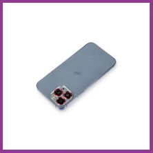 Bezos iPhone 12 Pro Uyumlu Metal Kamera Lens Koruma Cam - Kırmızı Atg