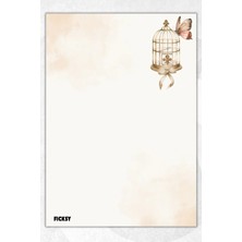 Ficksy A5 Kelebek Bloknot Çizgisiz Defter - 50 Yaprak - Memopad - Notepad - Not Defteri - Not Kağıdı