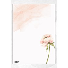 Ficksy A5 Çiçek Bloknot Çizgisiz Defter - 50 Yaprak - Memopad - Notepad - Not Defteri - Not Kağıdı