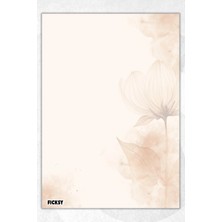 Ficksy A5 Çiçek Bloknot Çizgisiz Defter - 50 Yaprak - Memopad - Notepad - Not Defteri - Not Kağıdı