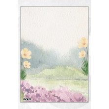 Ficksy A5 Çiçek Bloknot Çizgisiz Defter - 50 Yaprak - Memopad - Notepad - Not Defteri - Not Kağıdı