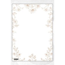Ficksy A5 Çiçek Bloknot Çizgisiz Defter - 50 Yaprak - Memopad - Notepad - Not Defteri - Not Kağıdı
