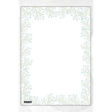 Ficksy A5 Çiçek Bloknot Çizgisiz Defter - 50 Yaprak - Memopad - Notepad - Not Defteri - Not Kağıdı