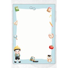 Ficksy A5 Çocuk Bloknot Çizgisiz Defter - 50 Yaprak - Memopad - Notepad - Not Defteri - Not Kağıdı
