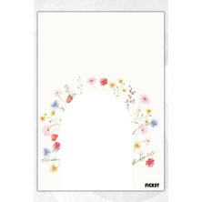 Ficksy A5 Çiçek Bloknot Çizgisiz Defter - 50 Yaprak - Memopad - Notepad - Not Defteri - Not Kağıdı