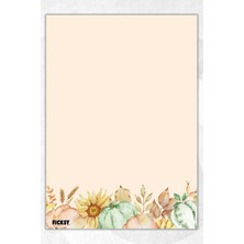 Ficksy A5 Çiçek Bloknot Çizgisiz Defter - 50 Yaprak - Memopad - Notepad - Not Defteri - Not Kağıdı