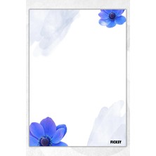 Ficksy A5 Çiçek Bloknot Çizgisiz Defter - 50 Yaprak - Memopad - Notepad - Not Defteri - Not Kağıdı