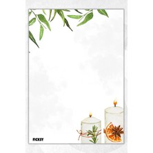 Ficksy A5 Çiçek Bloknot Çizgisiz Defter - 50 Yaprak - Memopad - Notepad - Not Defteri - Not Kağıdı