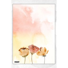 Ficksy A5 Çiçek Bloknot Çizgisiz Defter - 50 Yaprak - Memopad - Notepad - Not Defteri - Not Kağıdı