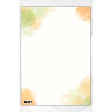 Ficksy A5 Çiçek Bloknot Çizgisiz Defter - 50 Yaprak - Memopad - Notepad - Not Defteri - Not Kağıdı