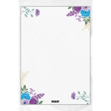 Ficksy A5 Çiçek Bloknot Çizgisiz Defter - 50 Yaprak - Memopad - Notepad - Not Defteri - Not Kağıdı