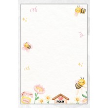 Ficksy A5 Arı Bloknot Çizgisiz Defter - 50 Yaprak - Memopad - Notepad - Not Defteri - Not Kağıdı