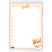 Ficksy A5 Shiba Inu Bloknot Çizgisiz Defter - 50 Yaprak - Memopad - Notepad - Not Defteri - Not Kağıdı