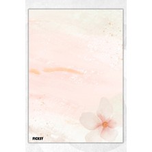 Ficksy A5 Çiçek Bloknot Çizgisiz Defter - 50 Yaprak - Memopad - Notepad - Not Defteri - Not Kağıdı