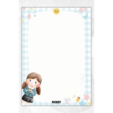 Ficksy A5 Çocuk Bloknot Çizgisiz Defter - 50 Yaprak - Memopad - Notepad - Not Defteri - Not Kağıdı