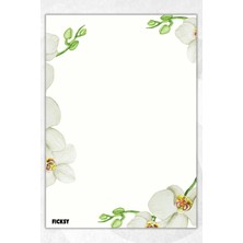 Ficksy A5 Çiçek Bloknot Çizgisiz Defter - 50 Yaprak - Memopad - Notepad - Not Defteri - Not Kağıdı
