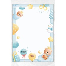 Ficksy A5 Ayıcık Bloknot Çizgisiz Defter - 50 Yaprak - Memopad - Notepad - Not Defteri - Not Kağıdı