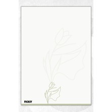 Ficksy A5 Çiçek Bloknot Çizgisiz Defter - 50 Yaprak - Memopad - Notepad - Not Defteri - Not Kağıdı