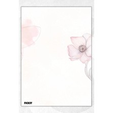 Ficksy A5 Çiçek Bloknot Çizgisiz Defter - 50 Yaprak - Memopad - Notepad - Not Defteri - Not Kağıdı