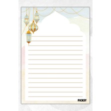 Ficksy A5 Islam Bloknot Çizgili Defter - 50 Yaprak - Memopad - Notepad - Not Defteri - Not Kağıdı